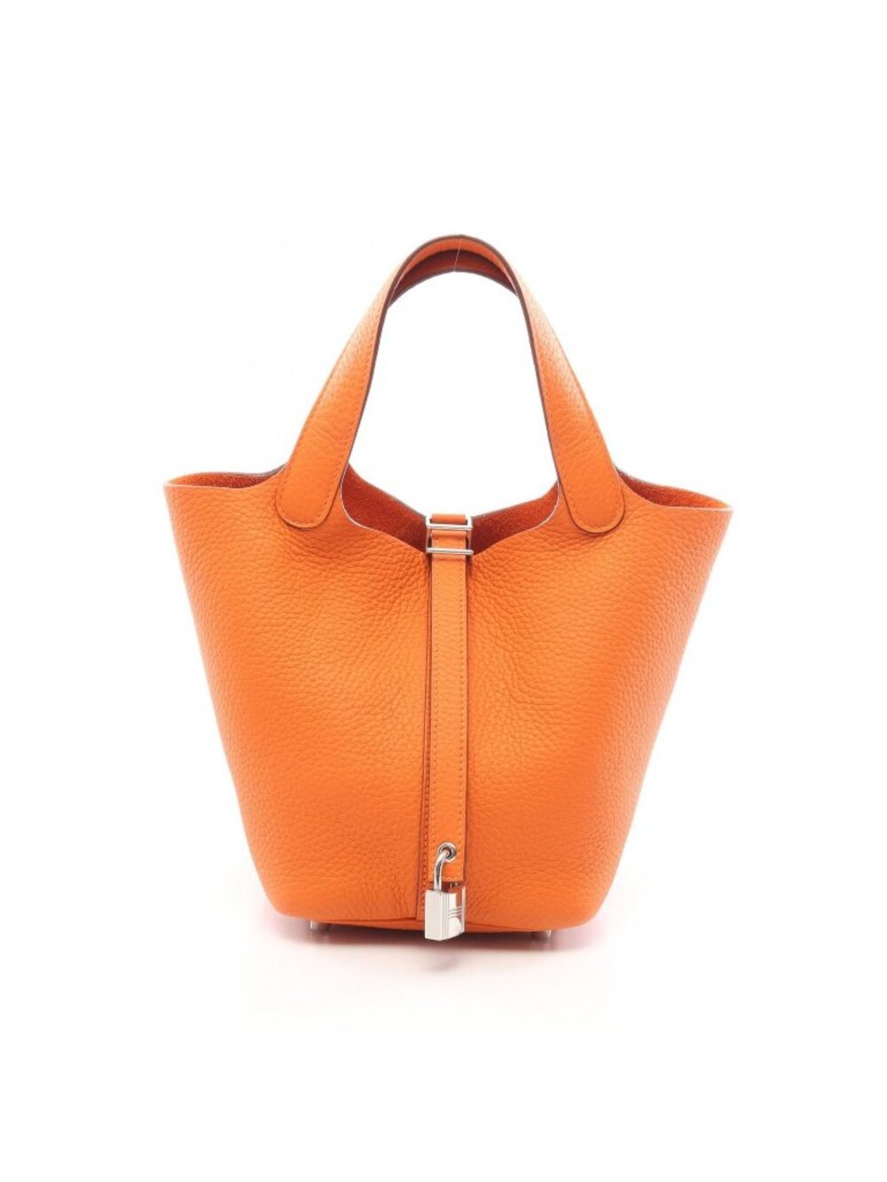 Hermes Handbag Picotin Lock PM Orange Mini an Leather